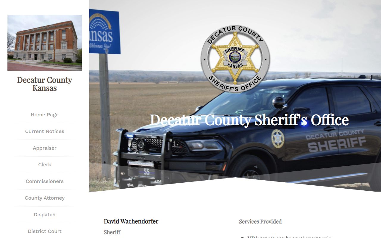 Decatur County inmate and warrant records sheriff page